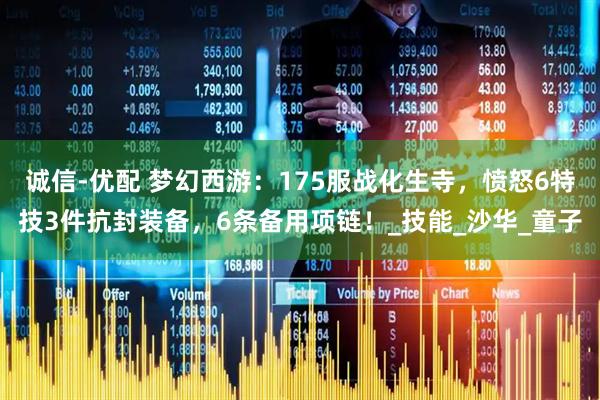 诚信-优配 梦幻西游：175服战化生寺，愤怒6特技3件抗封装备，6条备用项链！_技能_沙华_童子