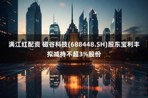 满江红配资 磁谷科技(688448.SH)股东宝利丰拟减持不超3%股份